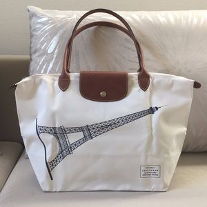 Authentic Longchamp Eiffel Tower Paris Tote Bag